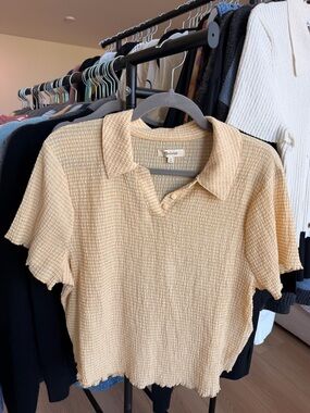 Madewell Yellow Textured Cropped Top